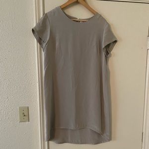 Cuyana Grey Silk Tee Dress